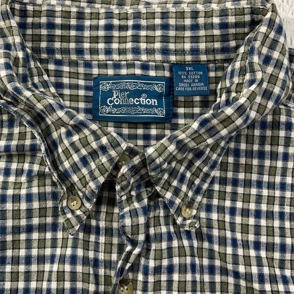 Men’s Pier Connection Multicolored Cotton Long Sleeve Button Up Shirt (3X) E10 - Picture 4 of 8